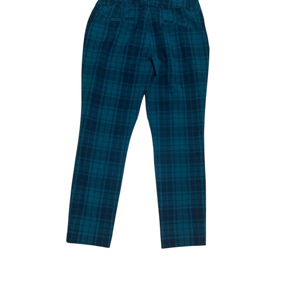 LOFT Marisa Plaid Pants 4P Petite Green Blue Tartan Ankle Career Preppy - Picture 7 of 8